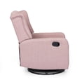 thumbnail image 4 of GDF Studio Houck Contemporary Fabric Tufted Wingback Swivel Recliner, Light Blush and Black, 4 of 12