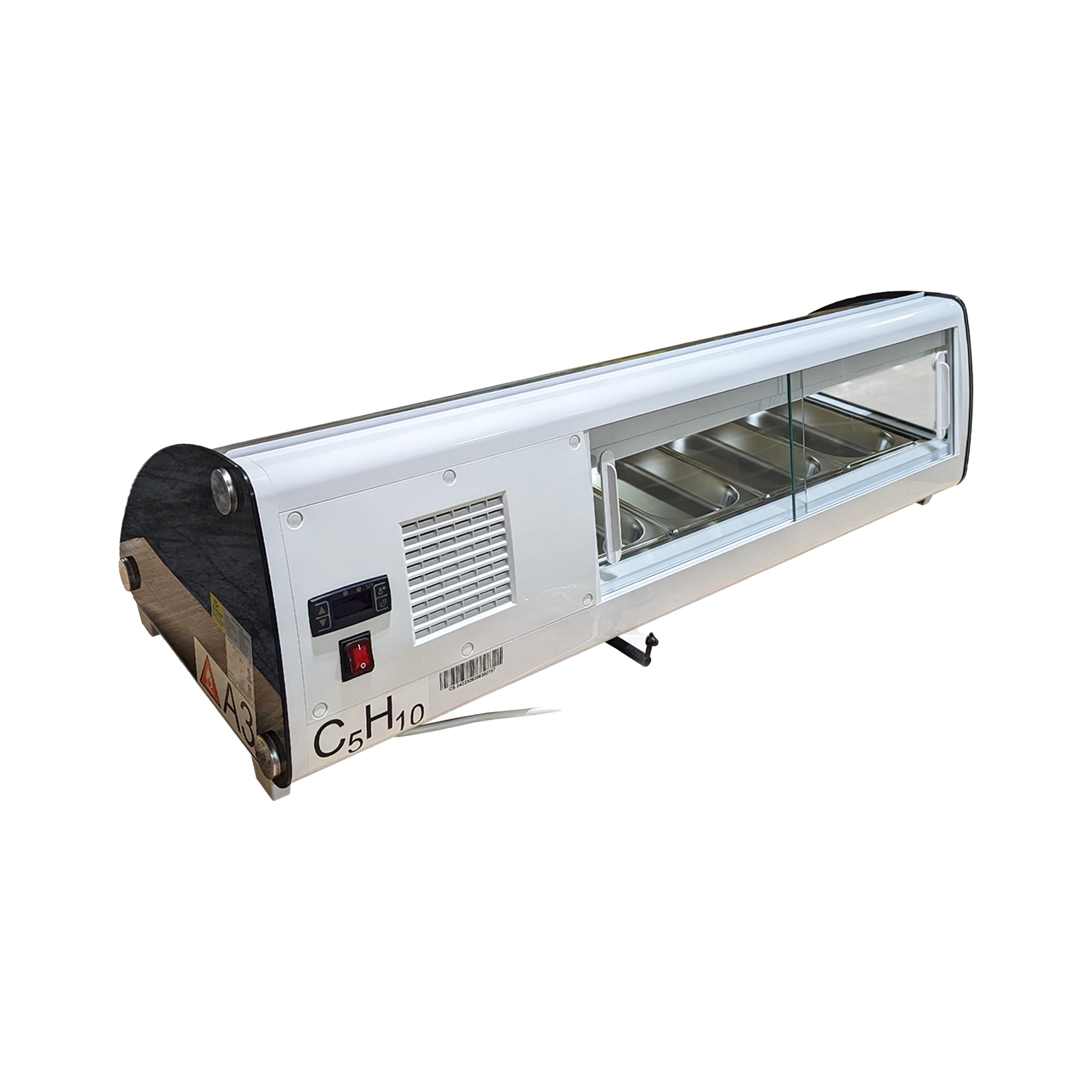 44.5'' Refrigerated Sushi Display Cooler Case Countertop 4 Pan Commercial Sushi Refrigerator