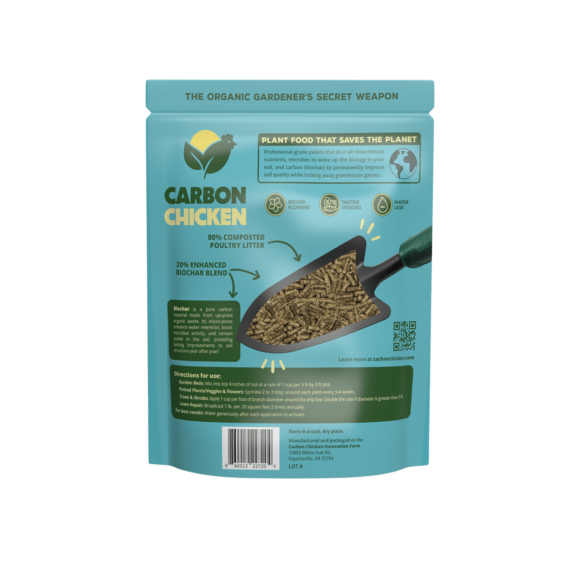 Carbon Chicken Organic All-Purpose Pelleted Slow-Release Soil Amendment, 4 lb Bag with Biochar and Manure Blend