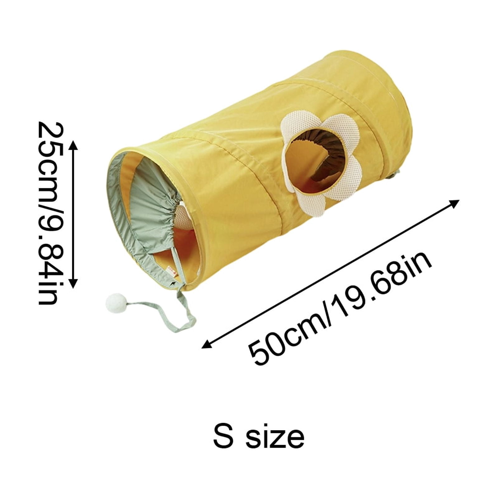 Cat Tunnel Toy, Foldable Mint Green, 1 Piece, for Indoor Cats Play and Rest