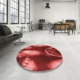 thumbnail image 4 of Ahgly Tapis Rond Lavable en Machine Intérieur Transitionnel Rouge, 6 Pieds Rond, 4 of 7