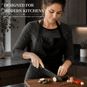 Astercook 15-Piece Kitchen Knife Set, Knives Block Set with Built-in Sharpener, Healthy Anti-Rust Coating & German Stainless Steel Knife Set, Dishwasher Safe Black