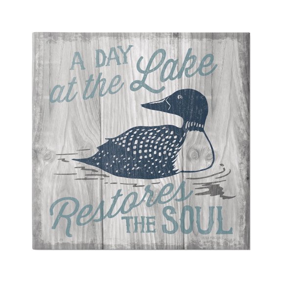Stupell Industries Restores the Soul Phrase Animals & Insects Painting Gallery Wrapped Canvas Print Wall Art, 17 x 17