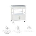 thumbnail image 3 of Linon Cameron Chariot de Cuisine Roulant avec Dessus en Bois Granit, Grand Espace de Rangement, Blanc, 3 of 17