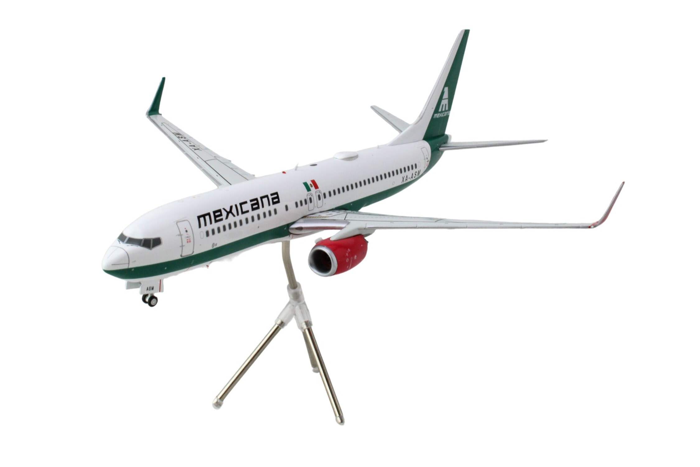 Boeing 737-800 Commercial Aircraft "Mexicana" White with Green "Gemini 200" Series 1/200 Diecast Model Airplane by GeminiJets