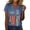 Z6-Light Blue, variant on 250th Anniversary America Flag Heart 250 Year Women Girls Vneck T-Shirt 4th of July Shirt