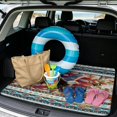 thumbnail image 2 of COEQINE Cargo Mat for SUV, All Weather Washable Trunk Protection Stylish Dog Seat Cover Auto Interior Accessories for Dogs Cats, 29" x 39", Aztec Eagle American Flag Blue, 2 of 7