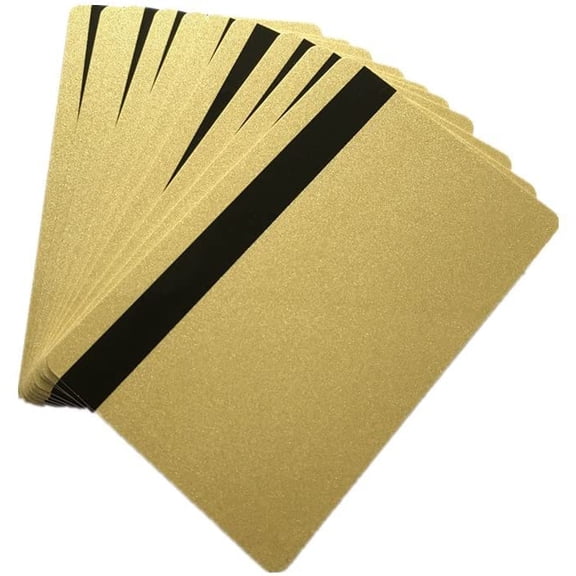 50 CR80 30Mil Gold Magnetic PVC Plastic Credit/Gift/Photo ID Badge Cards