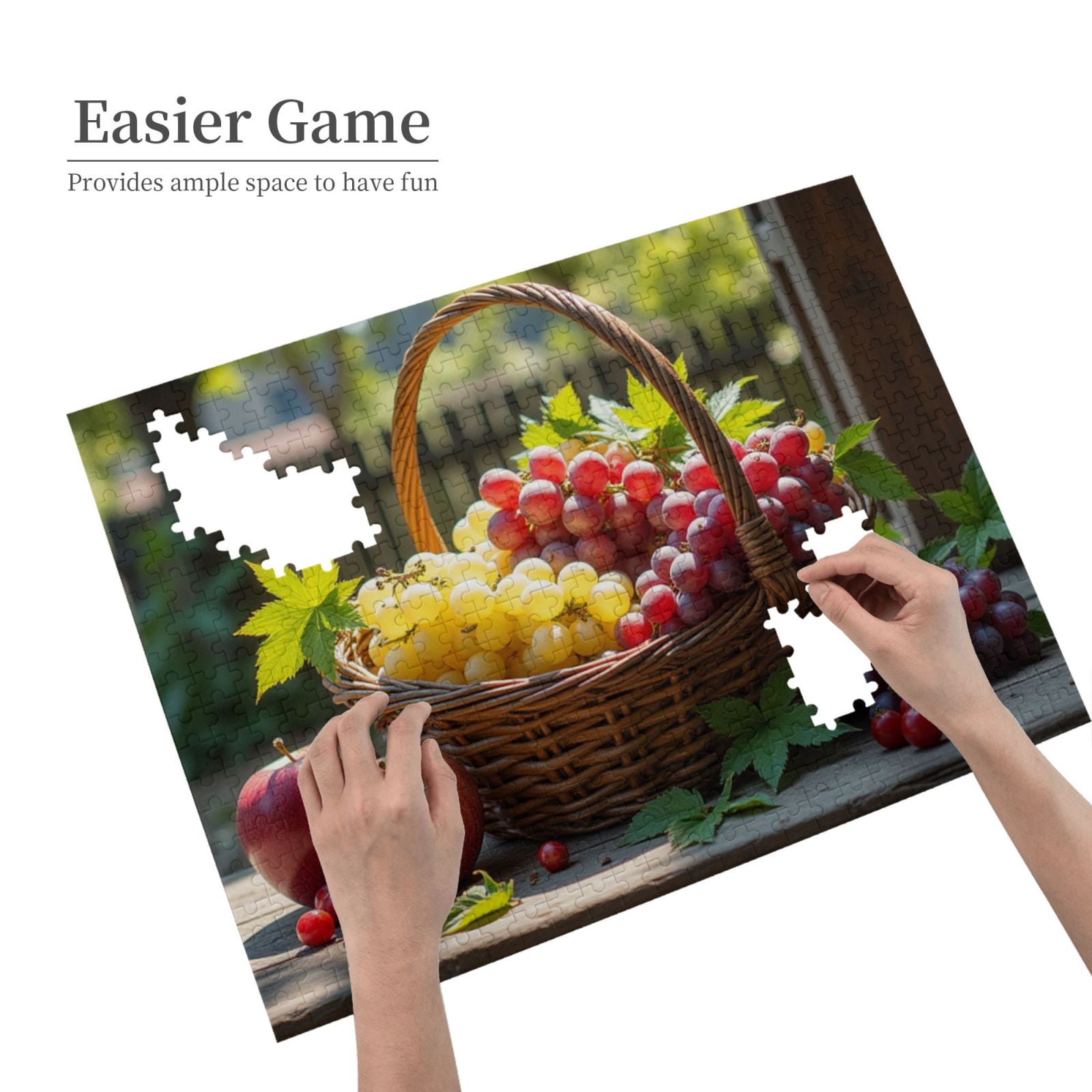 500 Piece Jigsaw Puzzles For Adults Fruit Basket Grapes And S Challenging And Relaxing Puzzle， Vibrant Colors， Great Gift Idea， Quality Pieces， Home Decor