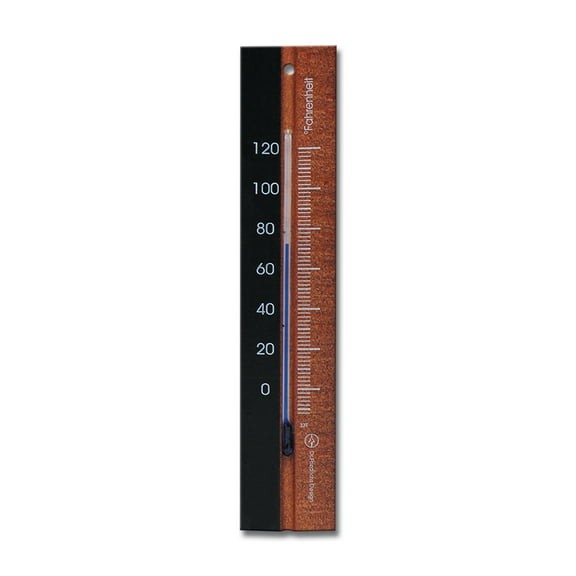 Hokco Wall Thermometer 7.9 inch Beechwood Black/Walnut Finish