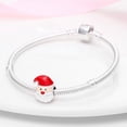 thumbnail image 3 of Jeffery Charms 925 Silver Christmas Santa Claus, sled, reindeer, snow house, gift box Pendant for Women Snake Bone Chain Bracelets and Necklaces,Red Hat Santa Claus,Christmas, 3 of 7
