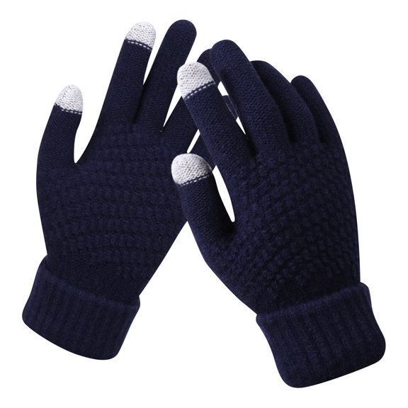 Winter Gloves for Women 1 Pairs Touchscreen Gloves for Women Cold Weather, Fashion Knit Mittens Warm Winter Gloves B One Size