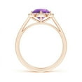 thumbnail image 2 of ANGARA Natural 1.15 Ct. Amethyst with Diamond Halo Ring in 14K Rose Gold for Women (Ring Size: 11.5), 2 of 8