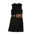 thumbnail image 2 of Toddlers Girls Sleeveless Dresses with Waist Bags 1-6Y Kids Casual Crewneck Stretchy Solid Color Slim-Fit Mini Dress Sets, 2 of 5