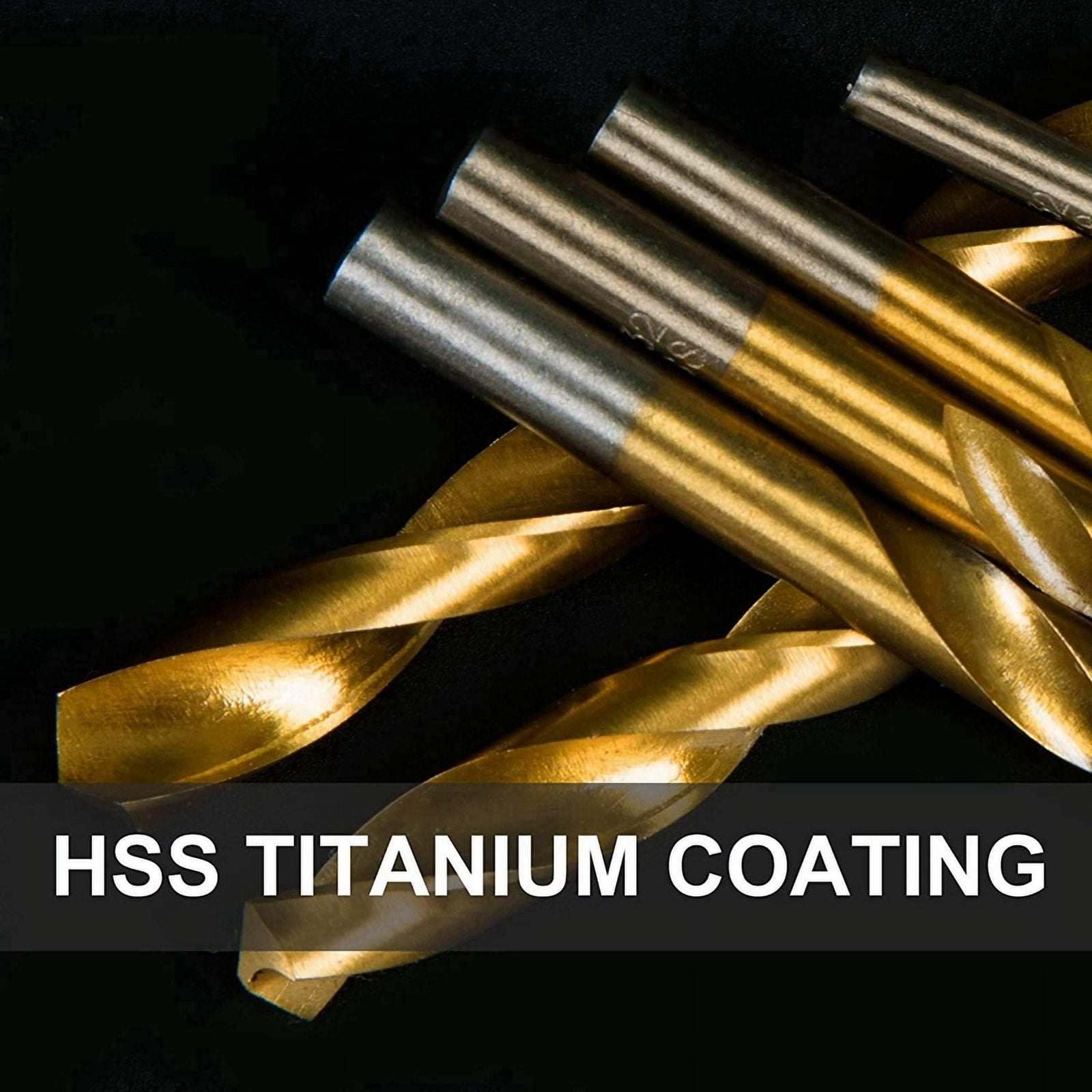 Titanium Metal Drill Bit Set for Steel, Wood, Plastic, Copper, Aluminum with Storage Case, 1/16inch-3/8inch, 198 Pcs