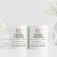 thumbnail image 6 of 61st Birthday Gifts for Women Men - 61 Years Young Birthday Mug - 61st Birthday Gifts for Grandma Grandpa Mom Dad Friend Sister Brother Uncle Aunt Coworker - 11oz Coffee Mug, 6 of 6