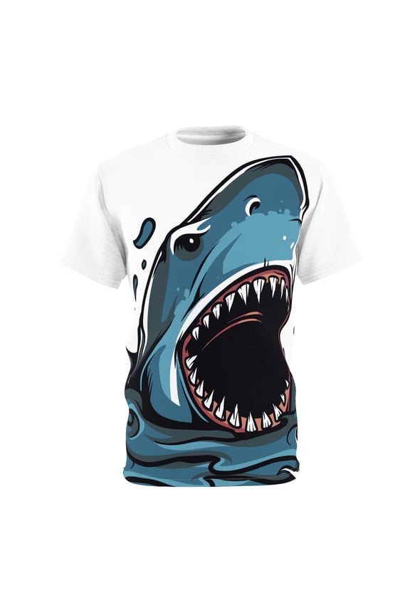 3d Creature Shark Can Swallow Be Careful Unisex AOP Cut & Sew Tee