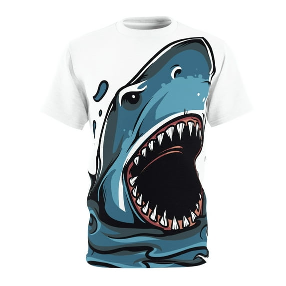 3d Creature Shark Can Swallow Be Careful Unisex AOP Cut & Sew Tee