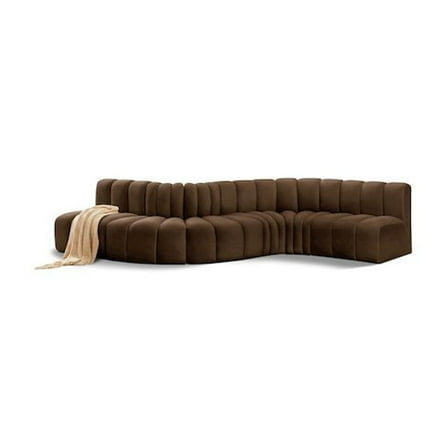 Meridian Furniture Arc Brown Velvet Modular Sectional
