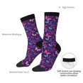 thumbnail image 6 of Honeii Bright Purple Butterflies Print Adult Socks,Crew Socks,Casual Calf Socks,Daily Wear Socks for Men & Women, Perfect for Sports, Casual and Everyday Use, 6 of 6