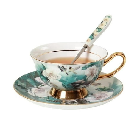 

8.45 oz Ceramic Coffee Cup and Saucer Sets for Home Office Milk Tea Latte Cappuccino