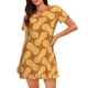 thumbnail image 1 of Fotbe Peanuts6 Bata de Dormir para Mujer con Estampado, Camisón de Algodón de Manga Corta, Ropa de Dormir Casual, 1 of 6
