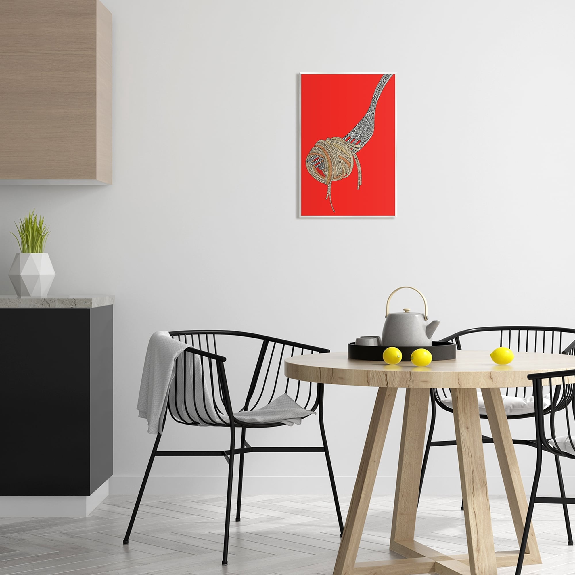 Stupell Industries Pop Style Spaghetti Fork Intricate Fractal Pattern Graphic Art Unframed Art Print Wall Art, Design by Valentina Harper