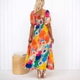 thumbnail image 5 of Women's V-neck printed puff sleeve casual vacation dress, 5 of 5