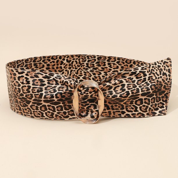 Cinturón de traje con estampado de leopardo y estampado de tigre de metal Cinturón ancho para ropa Cinturón de moda