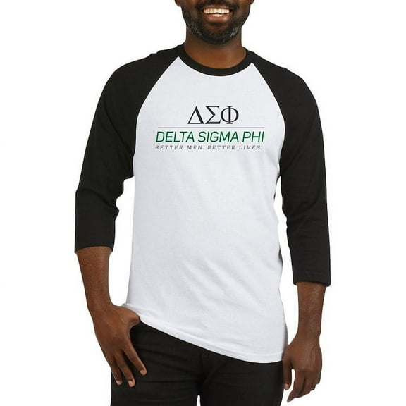 CafePress - Delta Sigma Phi Color Stacked Logo Baseball Jersey - Cotton Baseball Jersey, 3/4 Raglan Sleeve Shirt