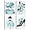 Teal, variant on ZHONGYUTONG 4 Piece Makeup Canvas Wall Art Flower Dress High Heels Perfume Painting Women Fashion Pictures for Girl Bedroom Beauty Wall Decor Framed (10.00" x 10.00" x 4PCS)