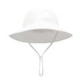 thumbnail image 4 of HAOTAGS Infant Toddler Bucket Hats, Solid Color Cotton Sun Cap Bowknot Adjustable Summer UV Protection Fisherman Hat White Size 1T, 4 of 8