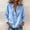 Sky Blue, variant on Ribbed Shirts Chambray Shirt Trendy Ladies' Casual Quarter Sleeve V-neck Solid Color Top Shirt Yellow M