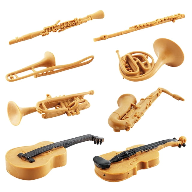 8 Pieces Simulation Musical Instrument Set Toy For Kids Educational Plastic Model Horn Guitar