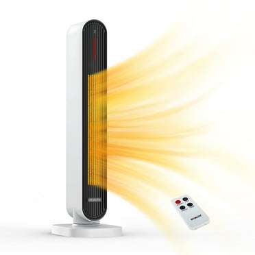 STEALTH 32'' Space Heater, 4 Modes, 6h Timer, Tip-Over Protection, 1500W PTC Ceramic Heater Portable Tower Fan Electric Heater for Bedroom, Office, Indoors JHT100