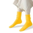thumbnail image 5 of COUVER Women's Cotton Stretch Crew Length Slouch Socks Gold 2 Pairs Size 9-11 (Womens), 5 of 7