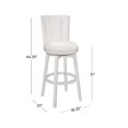 thumbnail image 4 of Hillsdale Furniture Gianna Wood Bar Height Swivel Stool with Upholstered Back, White, 4 of 14