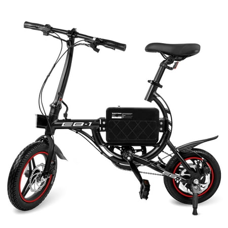 SWAGTRON EB-1 Classic Lightweight Aluminum Folding eBike with High-Torque 250W Motor and Dual Disc Brakes; Electric Bike with Pedal-Assist and Swappable Bike (Best Folding Bike Under 200)