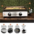 thumbnail image 4 of Blackstone 22" Tabletop Grill without Hood- Propane Fuelled - 22 inch Portable Gas Griddle with 2 Burners - Rear Grease Trap for Kitchen, Outdoor, Camping, Tailgating or Picnicking (1666), 4 of 4