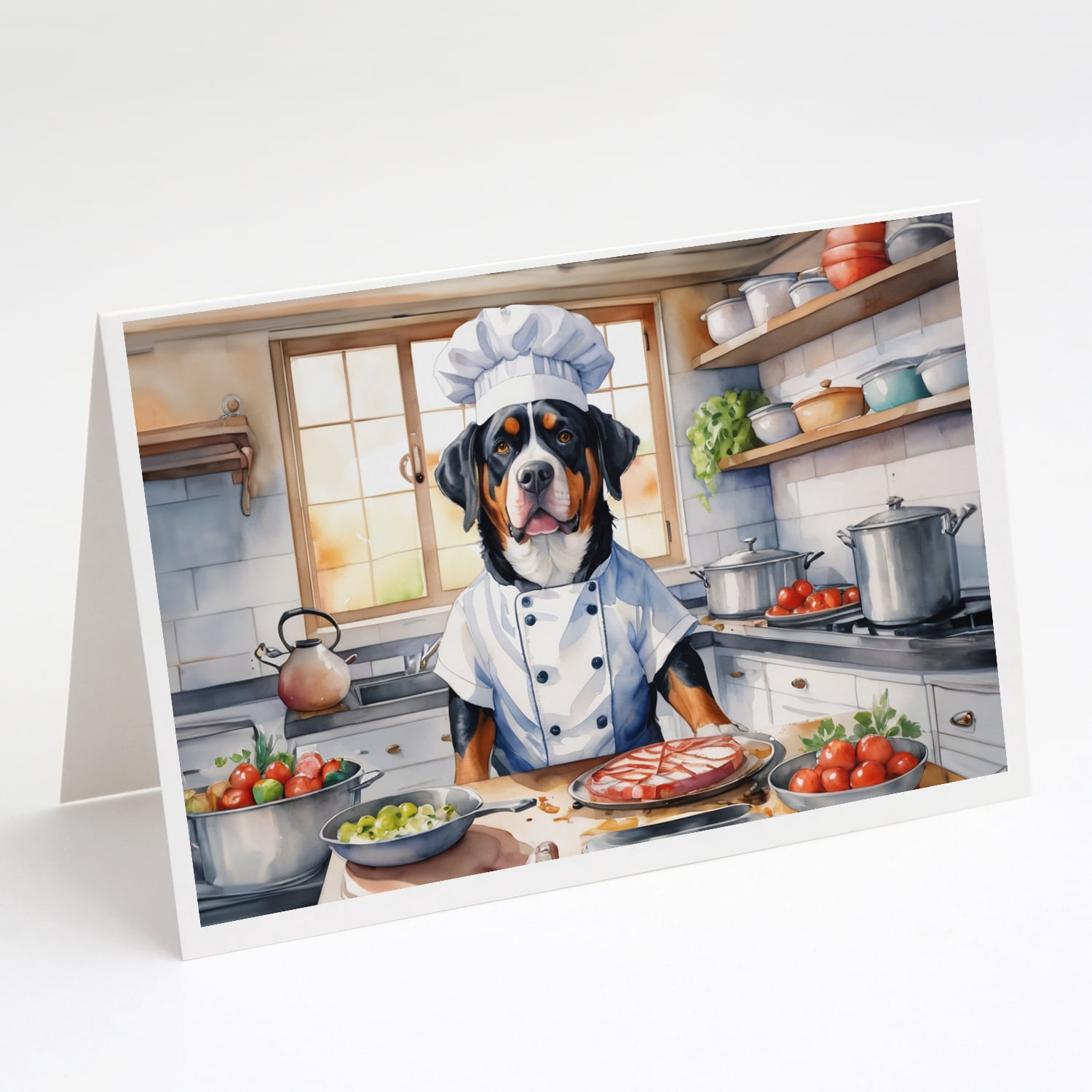 Chinese Crested The Chef Greeting Cards Pack of 8 7 in x 5 in