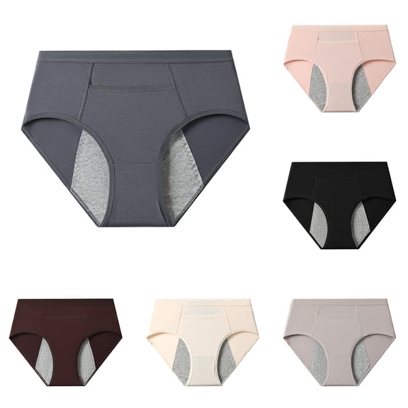 Lunuaoe Women's High Waist Period Panties, Leak Proof Menstrual Underwear, Extra Wide Briefs
