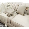 thumbnail image 3 of Chunky Knit Pom Pom Design Solid Color Throw Blanket - 2 Colors (Natural, 50"x60" Throw Blanket), 3 of 4
