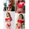 thumbnail image 2 of Bra and Panty Set Ruffle Lingerie Set Mesh Babydoll Chemise, 2 of 4