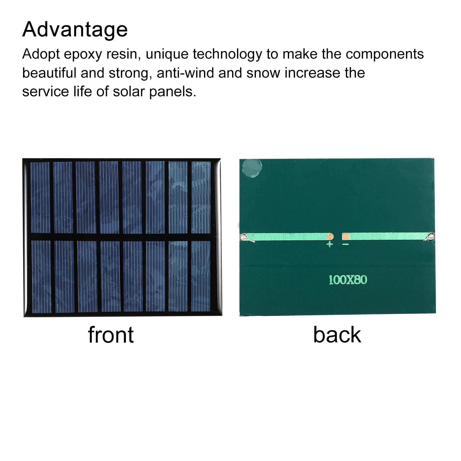 Unique Bargains Mini Solar Panel Cell 4V 200mA 0.8W 100mm x 80mm Black 4V