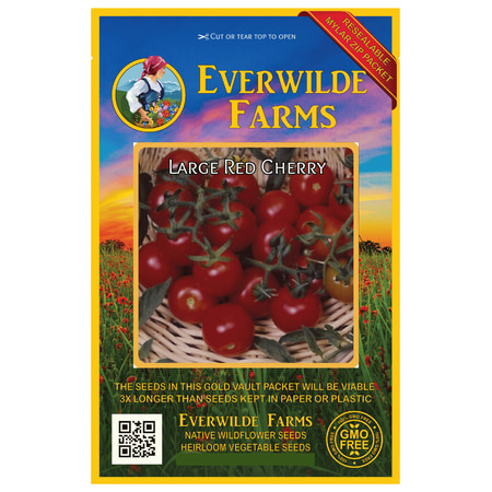 - Everwilde Farms - 100 Large Red Cherry Heirloom Tomato Seeds - Gold Vault Jumbo Bulk Seed Packet