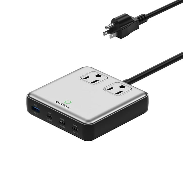 Cargador Power Strip Sharge 6 en 1, 100 W, GaN PD, cable de 1,5 m