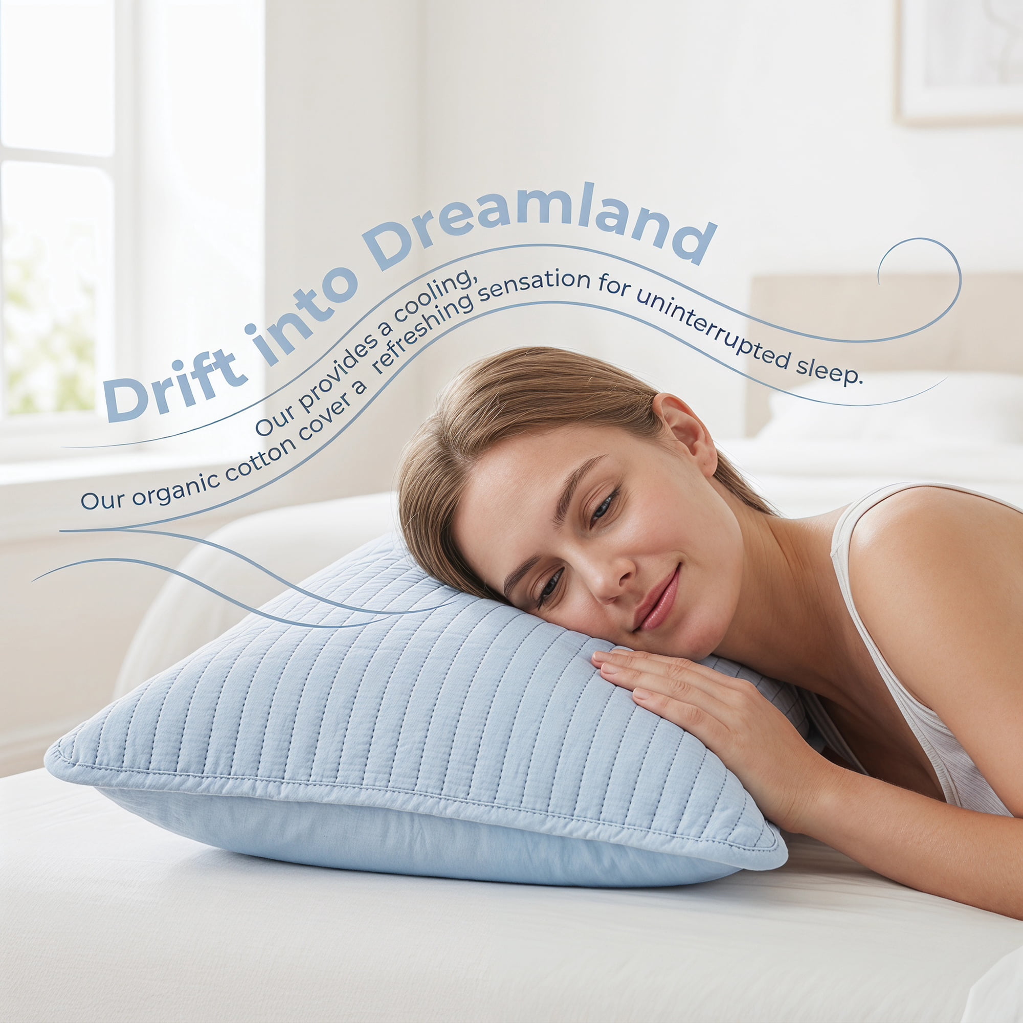Unique Bargains Envelope-style Pillow Protector, 1 Pack Quilted Pillow Protector Sky Blue