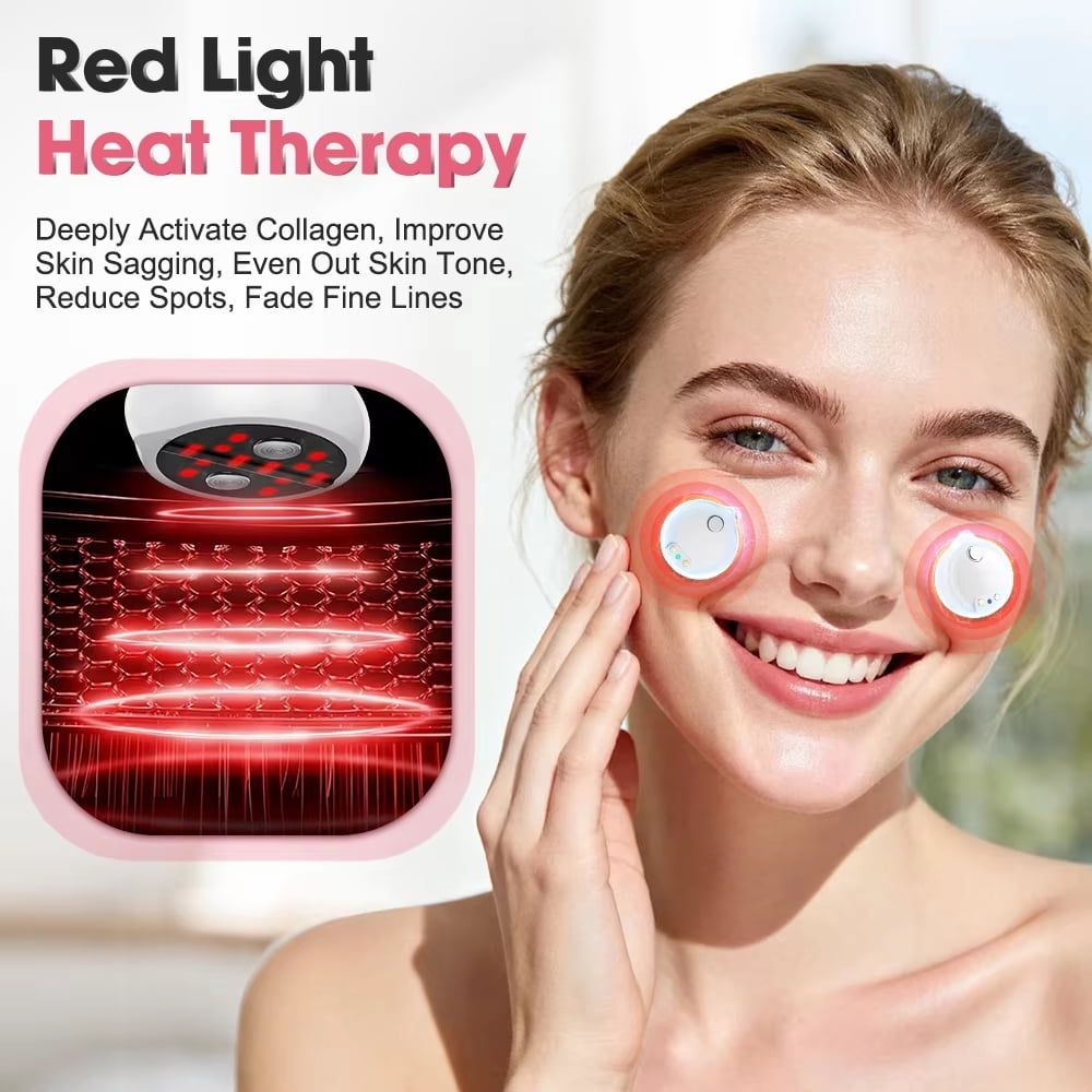 Jitesy Micro-current Revitalizing Eye Massager with Red Light & Gel Patches for Eyesore Reduction & Eye Contour Improvement