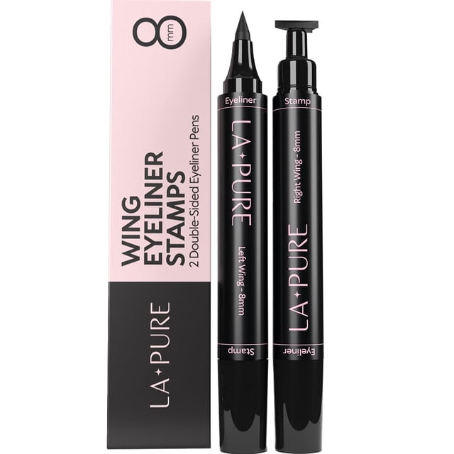 Delineador de ojos LA PURE, impermeable, líquido, estampado con alas, negro, 8 mm