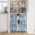 thumbnail image 6 of Haze Blue Coastal Kitchen Curtains 45 Inch Length, Summer Beach Nautical Starfish Coral Vintage Tiers Curtains for Bathroom Bedroom Cafe, Light Filtering Window Treatment Drapes 2 Panels 42"Wx45"L, 6 of 8